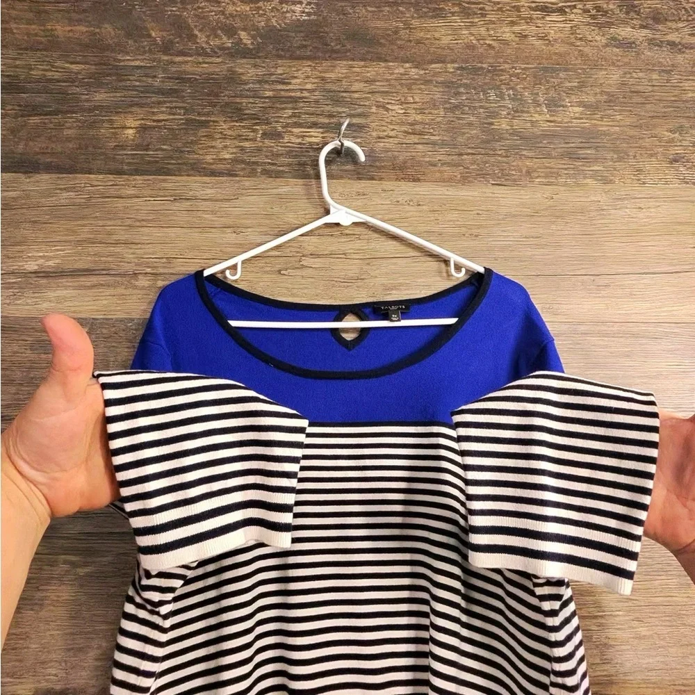 Talbots Blue and White Striped Blouse - Picture 3 of 8